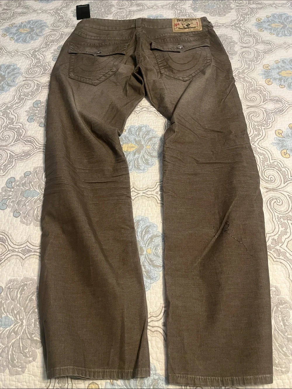 True Religion Men’s Olive Brown Slim Straight Jeans